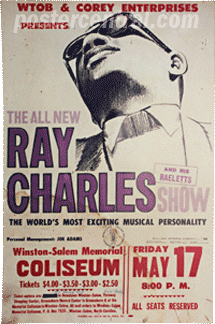 Ray Charles Winston salem memorial coliseumposter